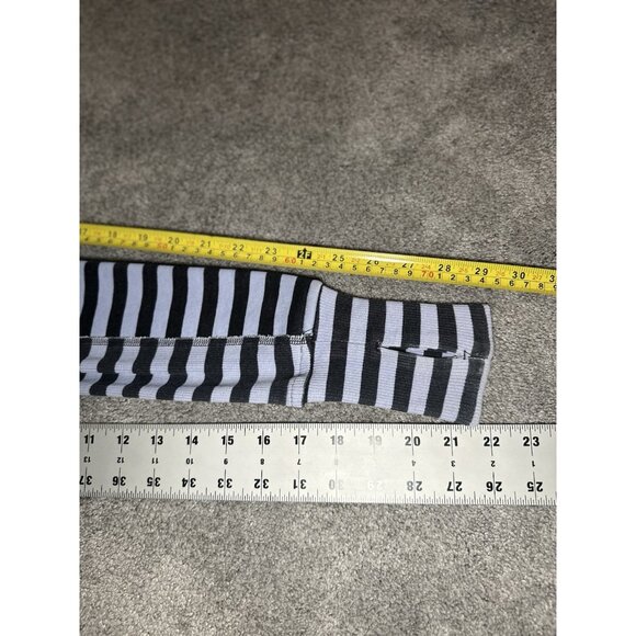 VTG Lululemon Scuba Hoodie Size 2 Light Blue Black Striped Full Zip Thumbholes - Picture 10 of 11